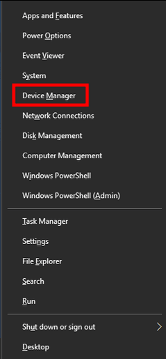 Click on Device Manager from the list