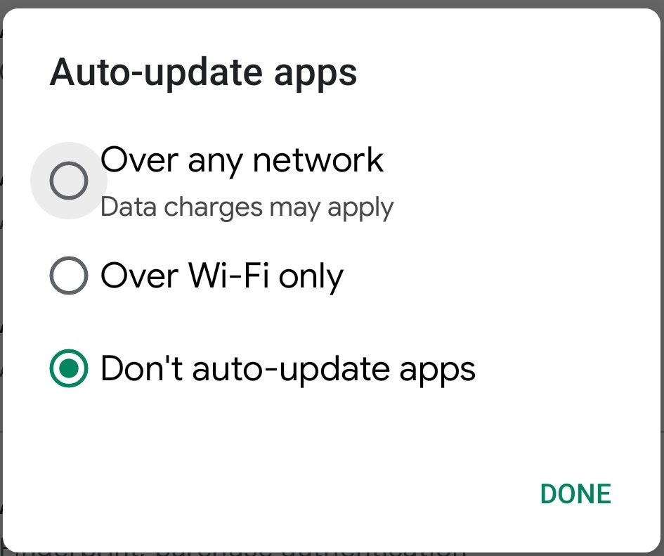 How can I disable Android auto-update