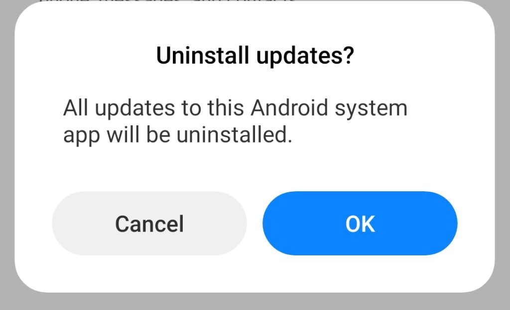How to uninstall updates on Android apps