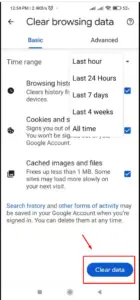 how to clean android chrome browser cache
