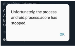 android.process.acore has stopped