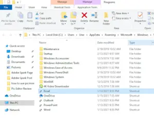 Windows folder location for autostart