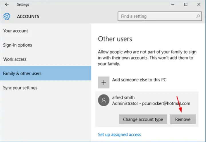How to change Microsoft Account on Windows 10